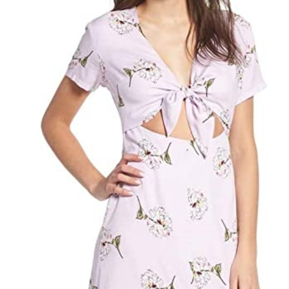 Lush floral print cut out maxi dress